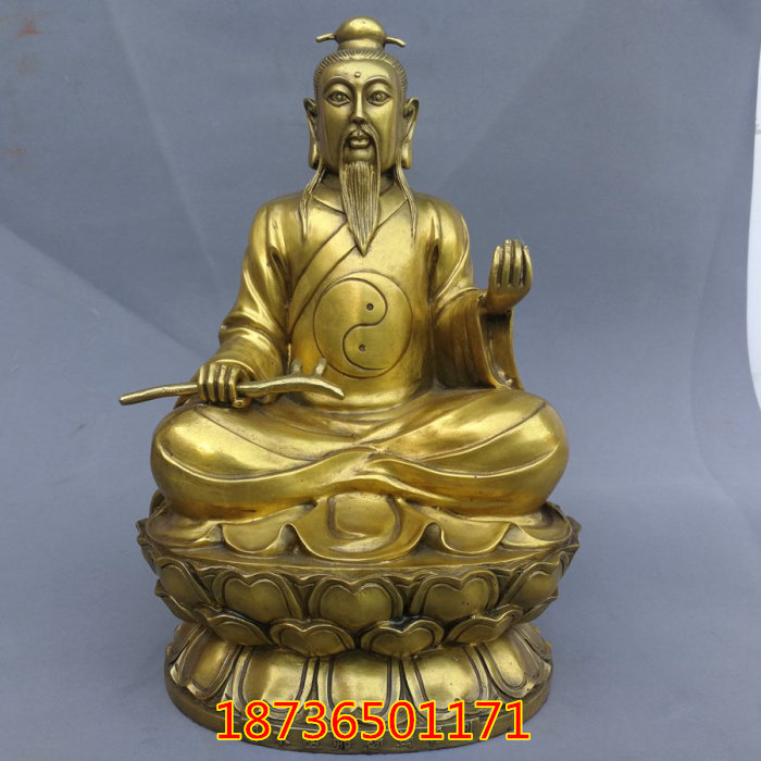 铜器开光纯铜杨筠松坐像风水祖师师爷杨公铜像摆件