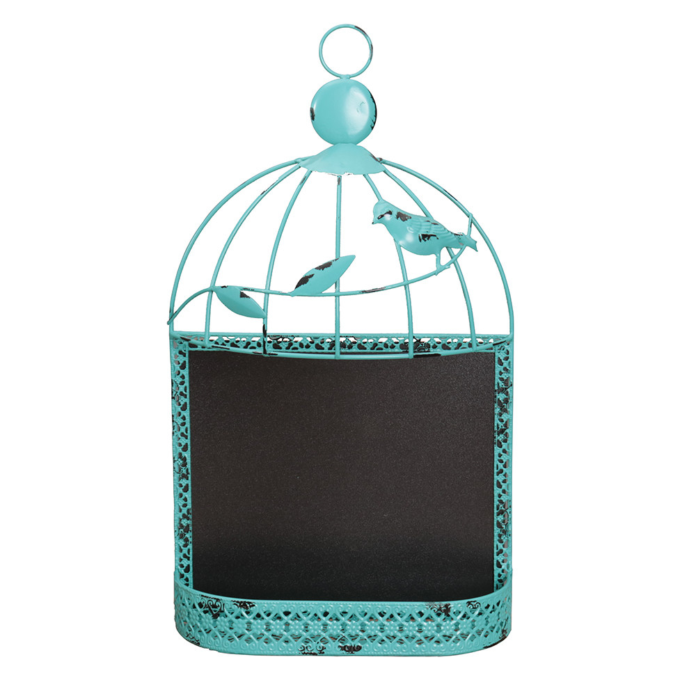 乡村乡村风风格铁艺挂式创意鸟笼留言板记事酒吧壁饰