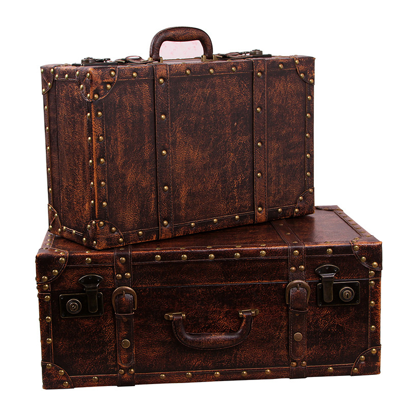 复古收纳皮箱民国手提箱装饰影视摄影摆件橱窗收纳箱