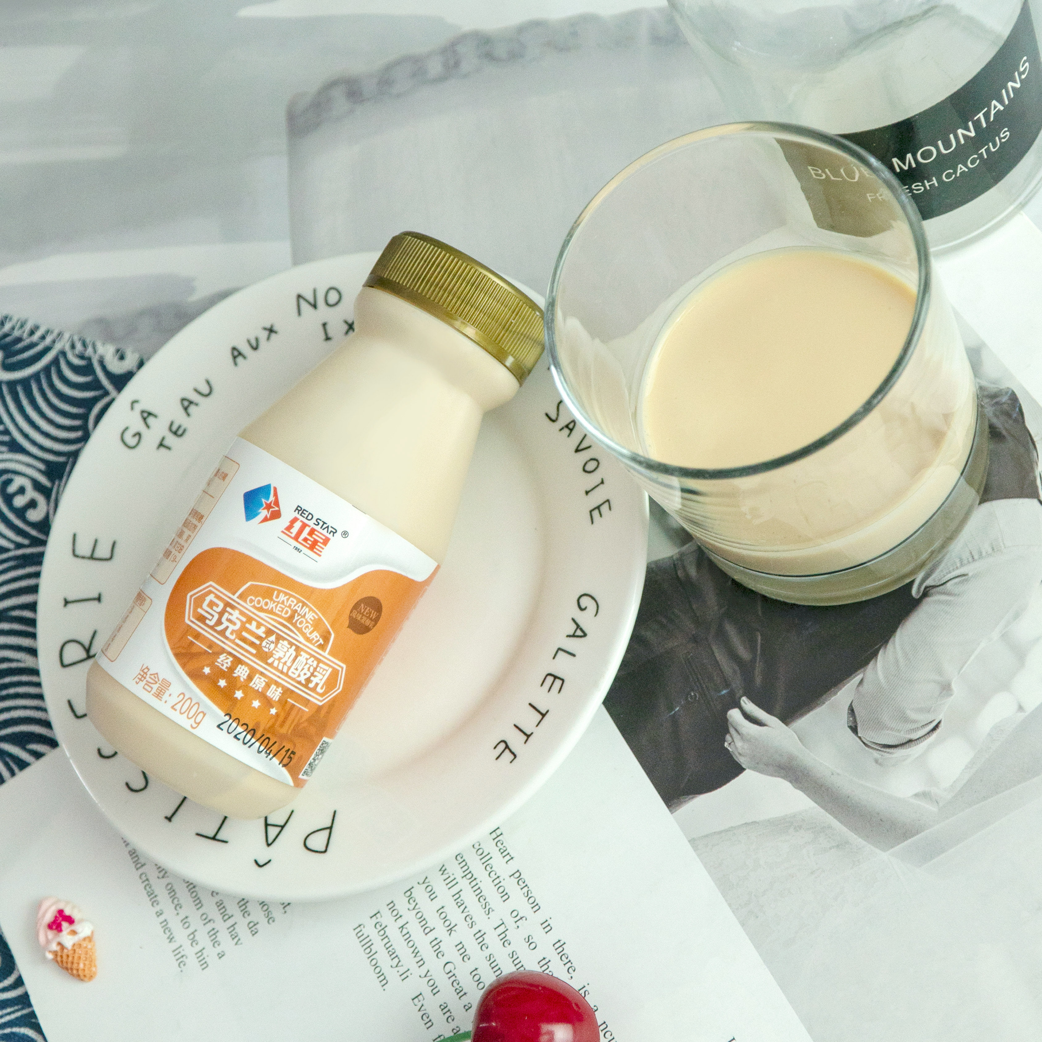 红星乌克兰酸奶网红炭烧小瓶瓶装便携200g低温酸奶