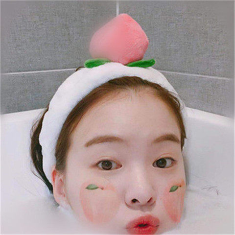 韩国ins蜜桃洗脸发带 可爱少女心桃子头带 化妆敷面膜束发带发饰