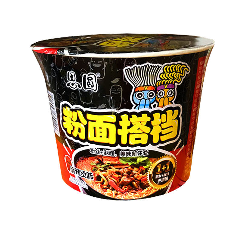 整箱粉面搭档6桶混装口味粉加方便面酸辣麻辣烫冲泡方便面