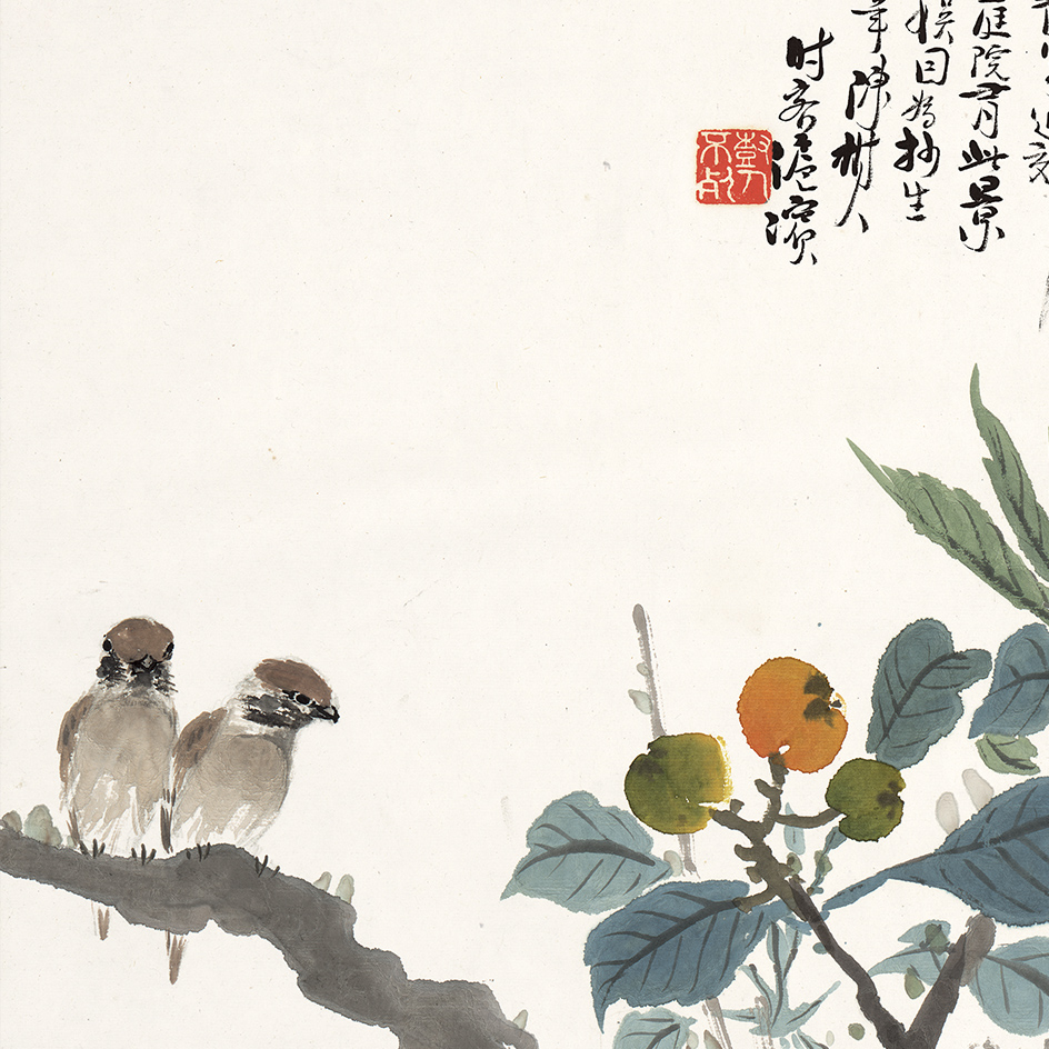 陈侧人花鸟小景国画办公客厅装饰画高清宣纸微喷国画