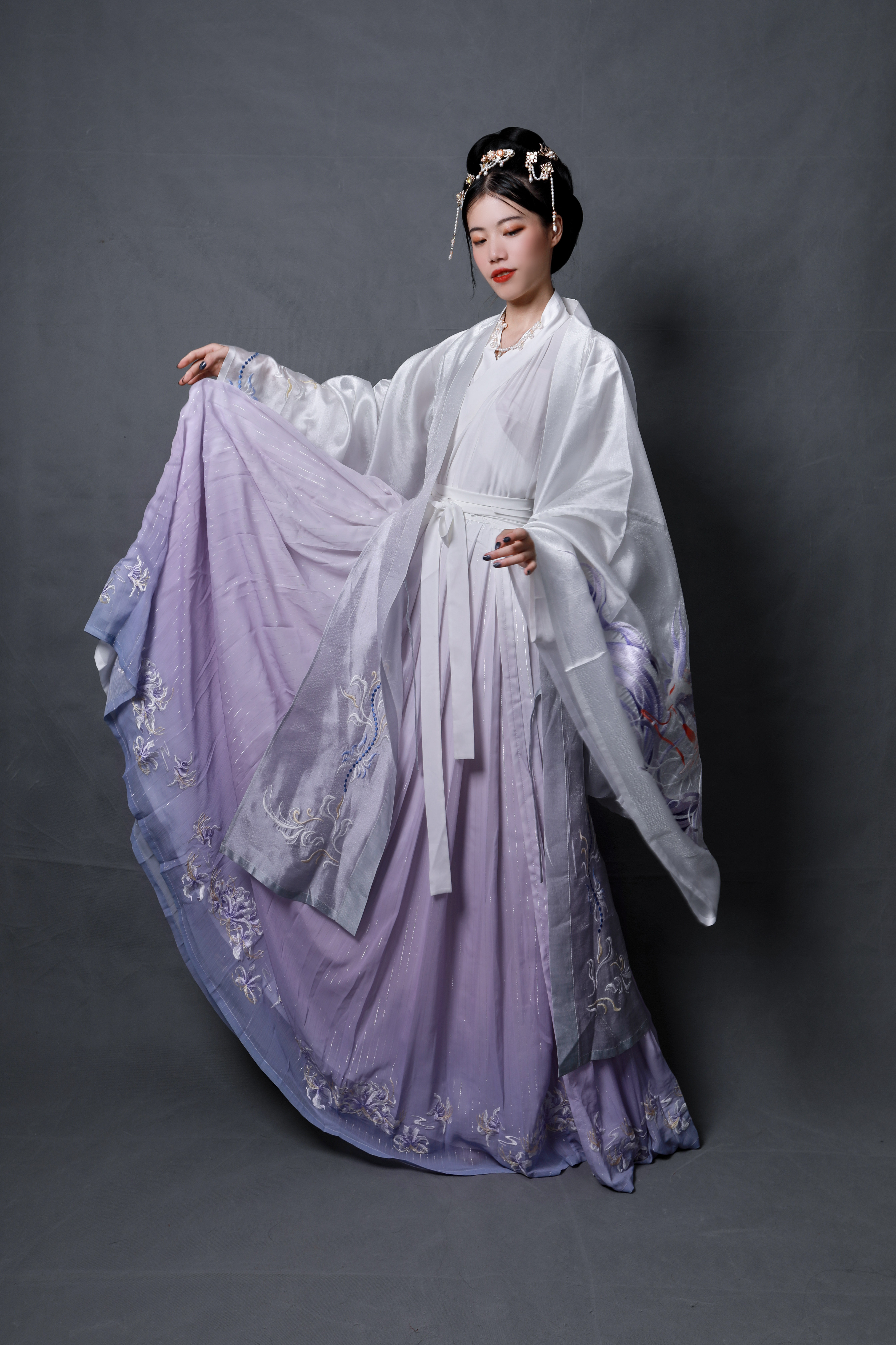 初夏笙歌异兽乘黄大袖披风重工刺绣限量男款汉服