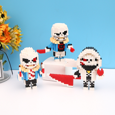 兼容乐高sans微小颗粒拼装成年益智玩具拼图传说之下手办摆件塑料积木