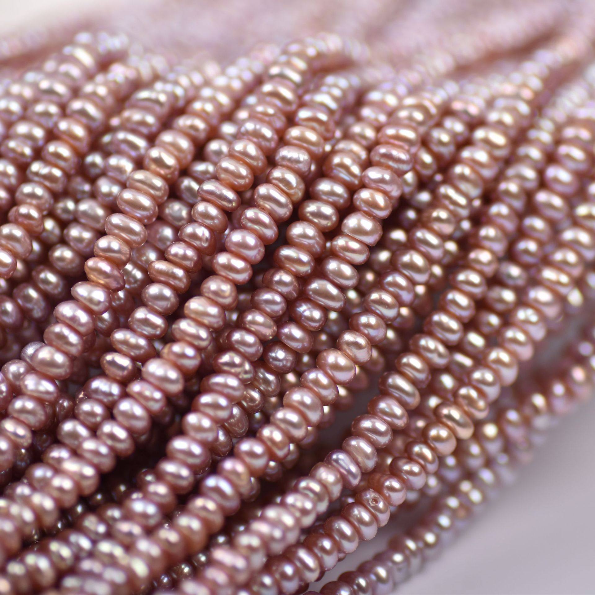 稀少紫色迷你小珠珠子3-3.5mm扁珠diy饰品配件珠宝奇石