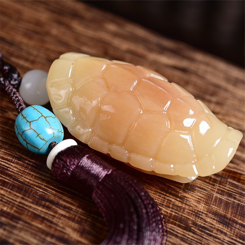 天然老料骆驼雕刻富甲天下手把富甲一方龟壳吊坠摆件