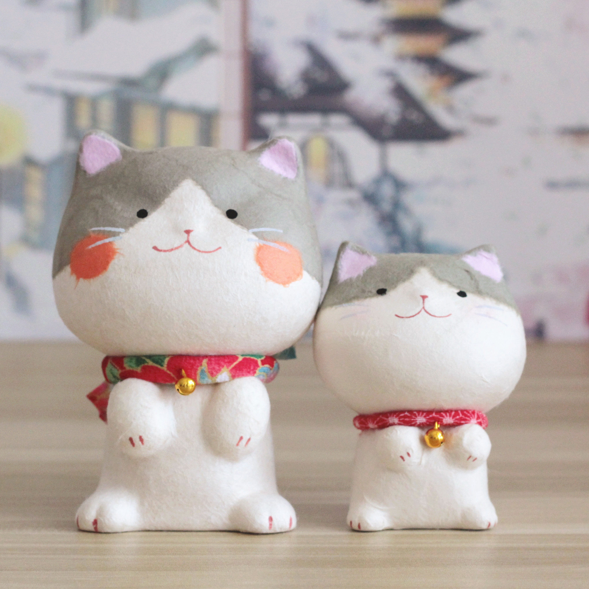 日本办公网红摆件桌面电脑桌电脑汽车京都萌猫摆件