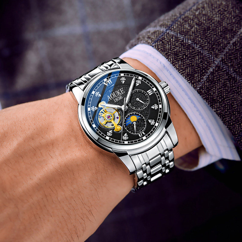 奥刻aouke男士手表男款学生机械表官方正品名牌国产腕表