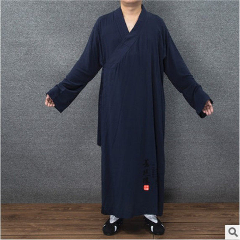 夏季道教服饰长袍道服竹节道袍斜襟长褂道装太极服