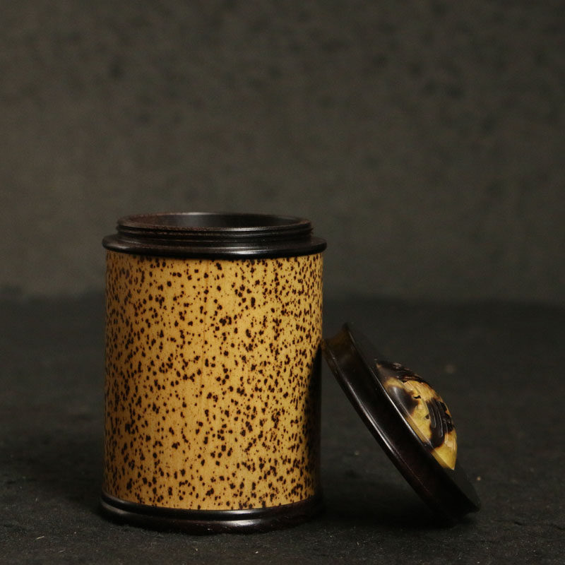 芝麻竹老料纯手工精工制作鸣虫罐金钟竹蛉罐虫盒竹器收藏工艺品