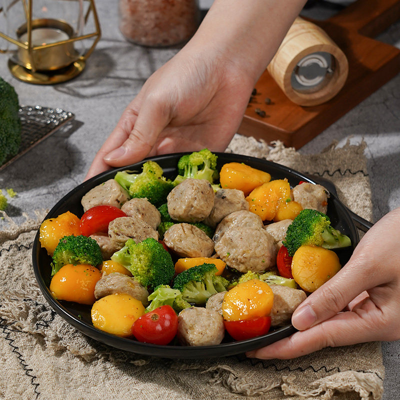 放牛吃草香菇贡丸寺院素食吃斋佛家纯素食品素肉