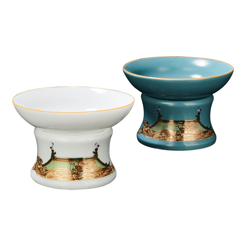 容山堂瑞鹤陶瓷茶漏托架套装茶叶过滤器滤茶网茶茶滤