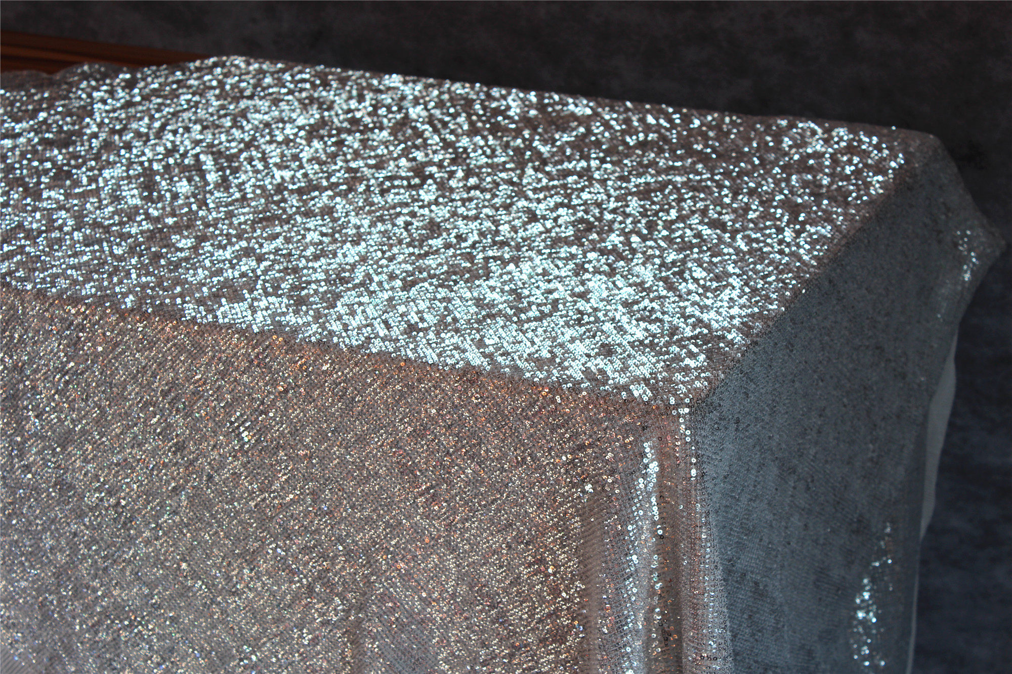 刹那芳华加密银色亮片闪片布料网布桌布婚庆舞台海绵垫