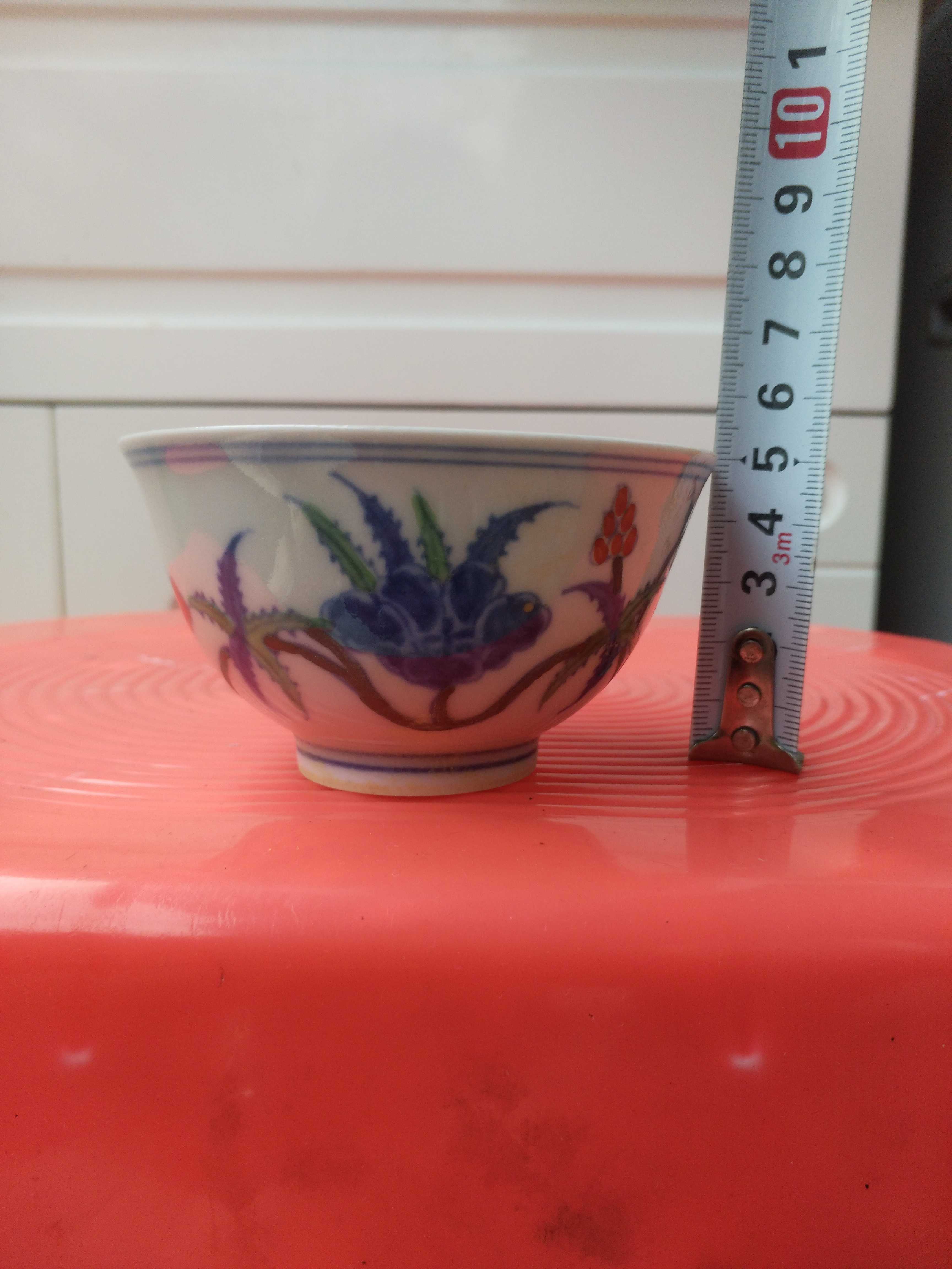 成化年制红胎青花鸡缸杯真品明代瓷器官窑古董茶杯