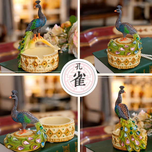 Peacock animal ashtray gardening flower pot creative home coffee table decoration living room decoration personalized gift Peacock animal ashtray gardening flower pot creative home coffee table decoration living room decoration personalized gift