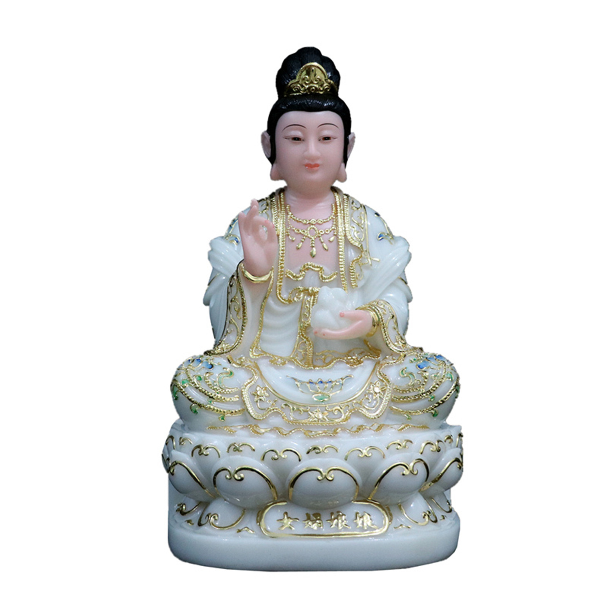 女娲娘娘神像女娲补天玉石佛像补天12英寸家用供奉摆件