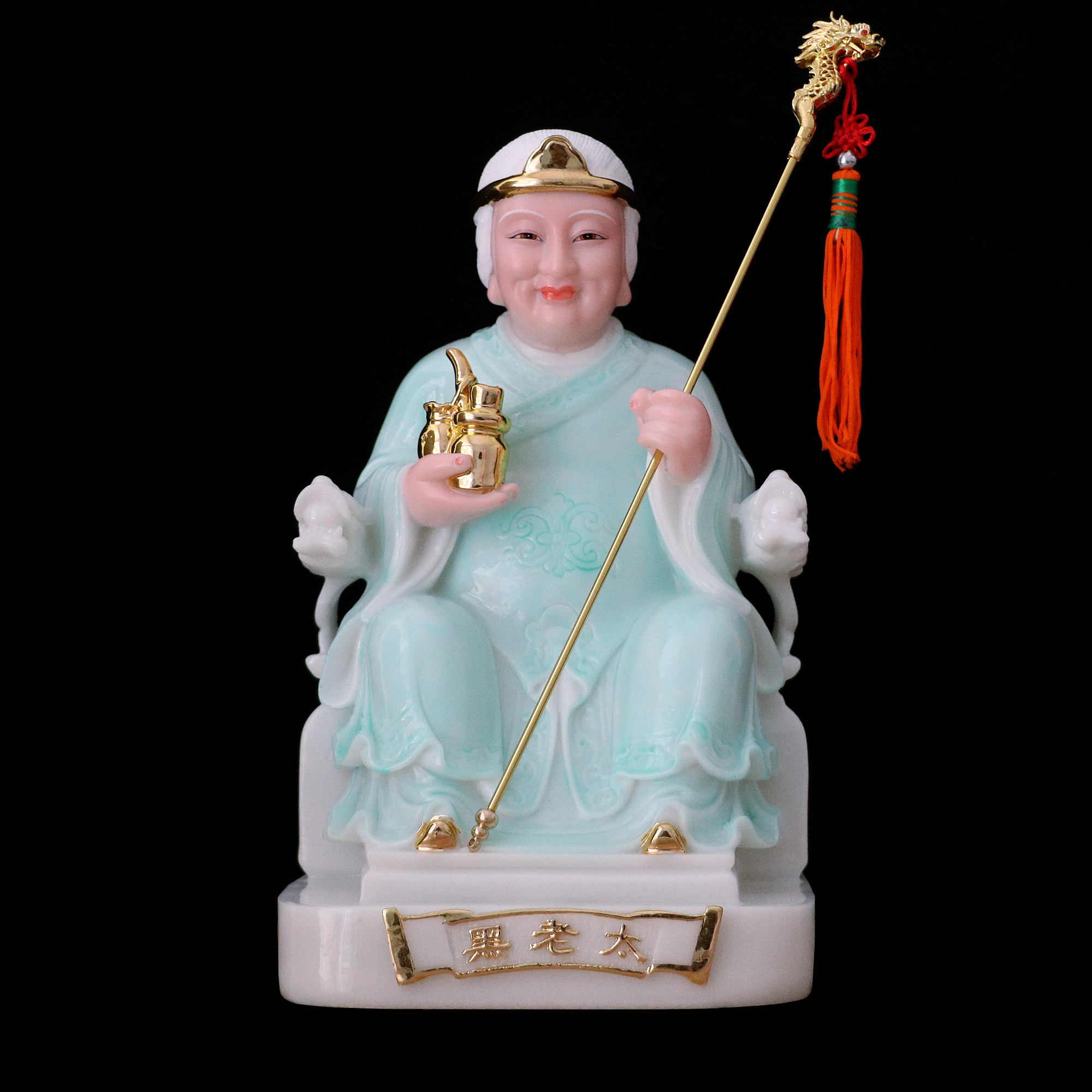 包邮汉白玉妈妈老太神像东北保家仙像居家供奉摆件