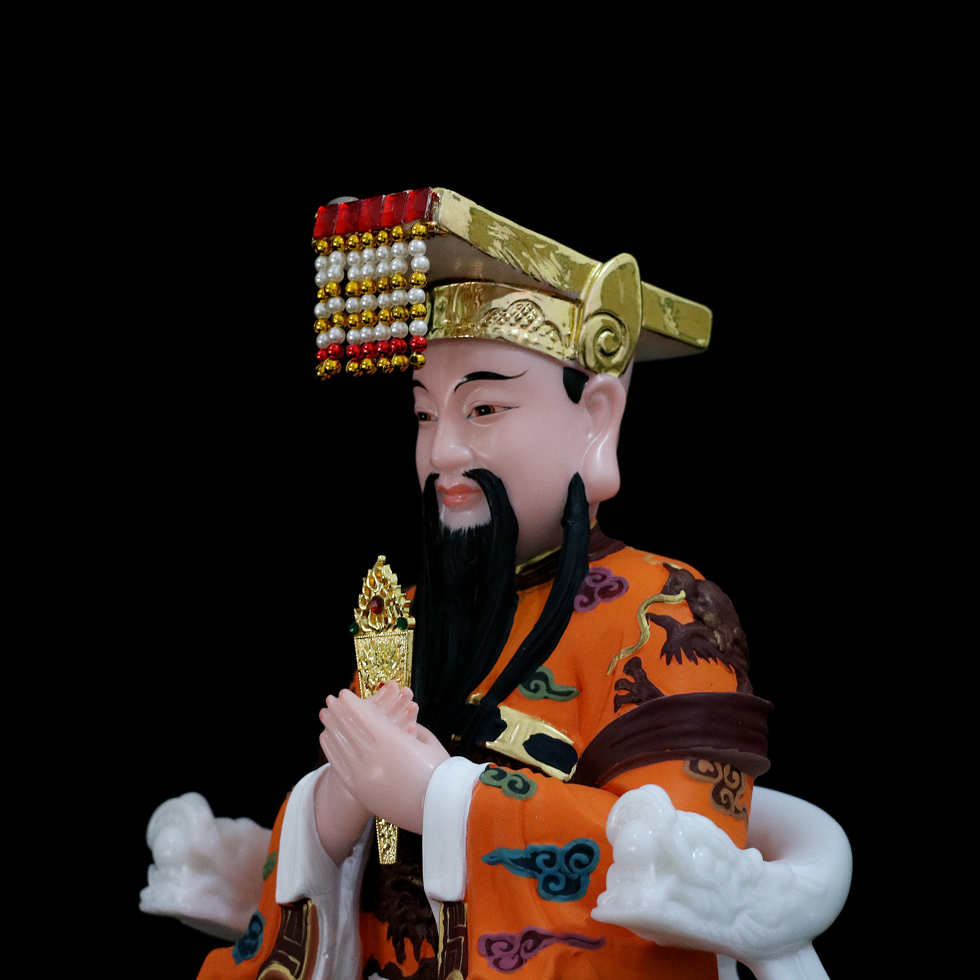 头冠神像头珠玉皇大帝帘珠冕旒配件玉帝头饰妈祖摆件