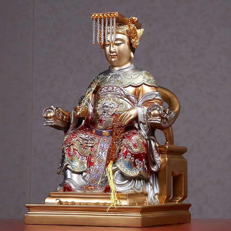 妈祖纯铜彩绘神像供奉天上圣母天后福建湄洲摆件