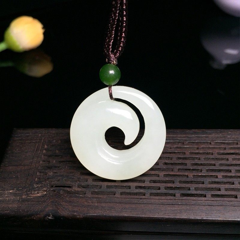 吊坠时来运转男女女款玉石挂件和田轮回项坠全新项坠