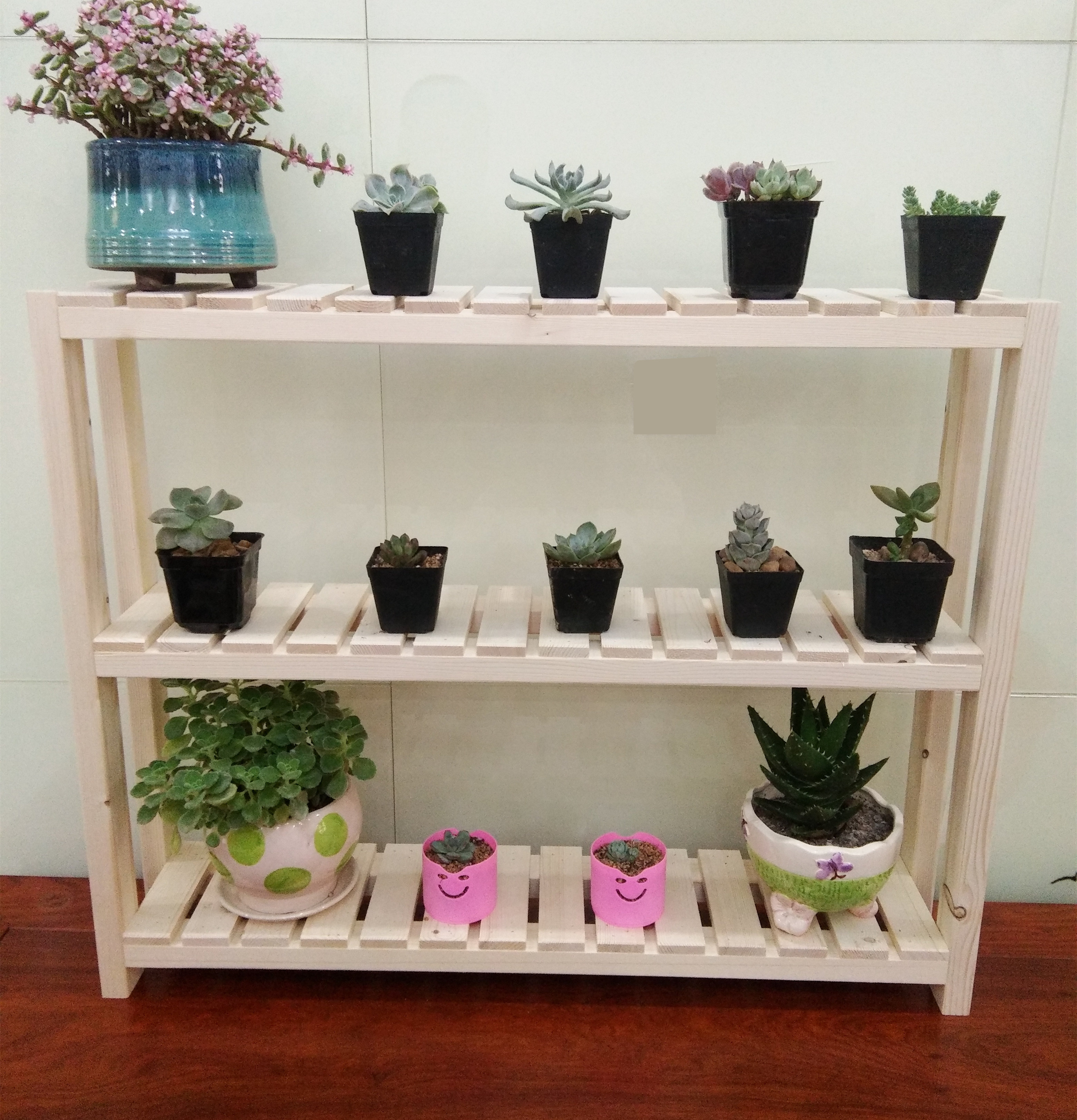 多肉窗台花架飘窗实木多层木质架子阳台客厅花架