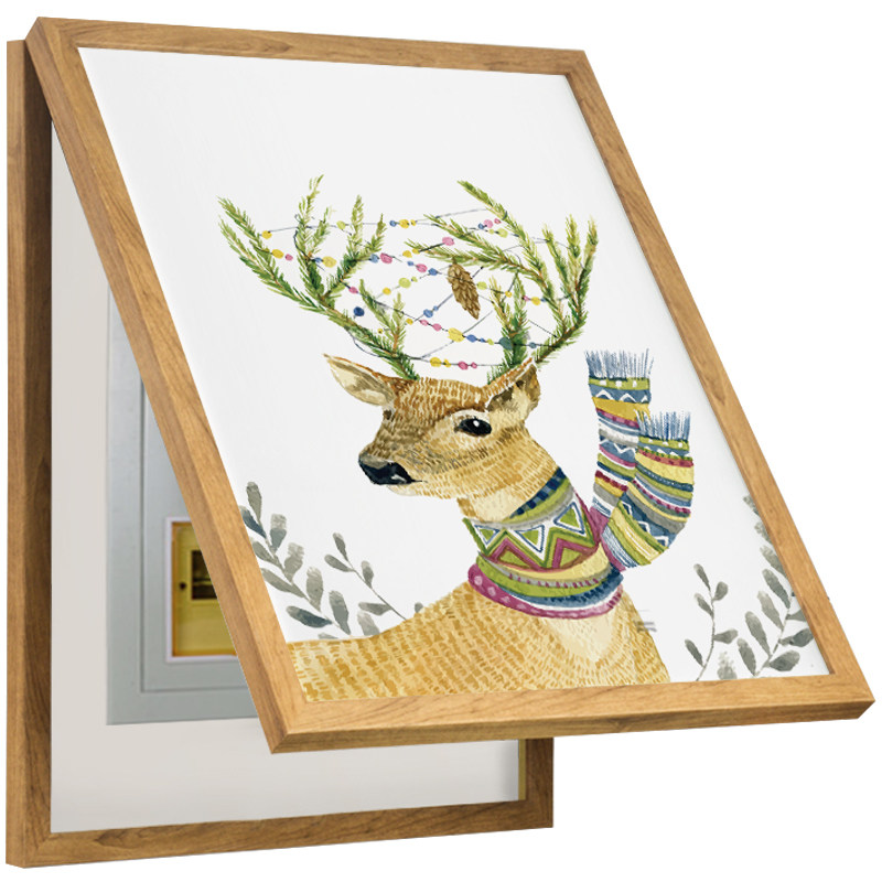 电表箱遮挡箱装饰画客厅竖款电盒子遮挡小清新配电箱装饰遮挡壁画