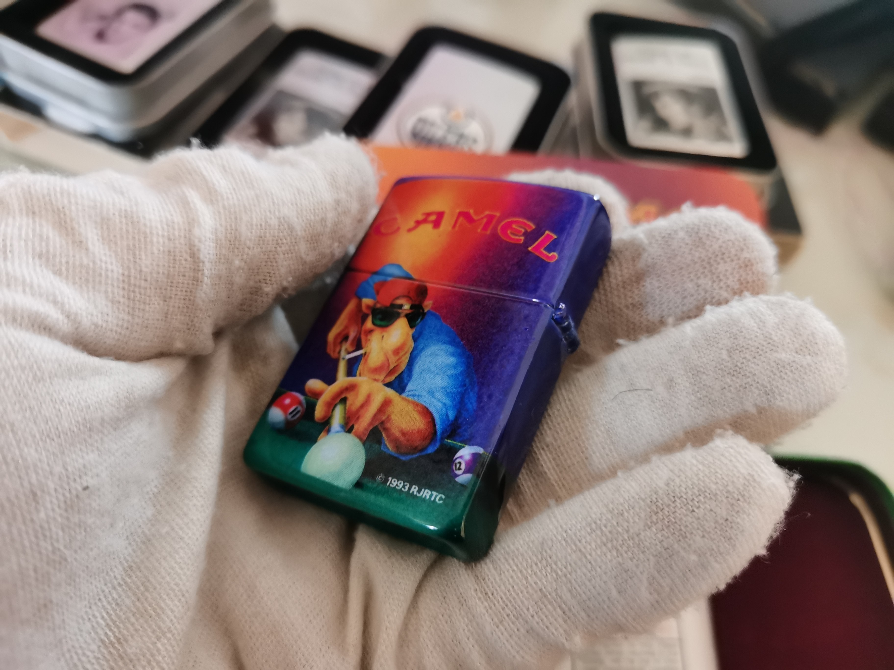 美国zippo打火机纪念限量1993年骆驼台球camel金属zippo