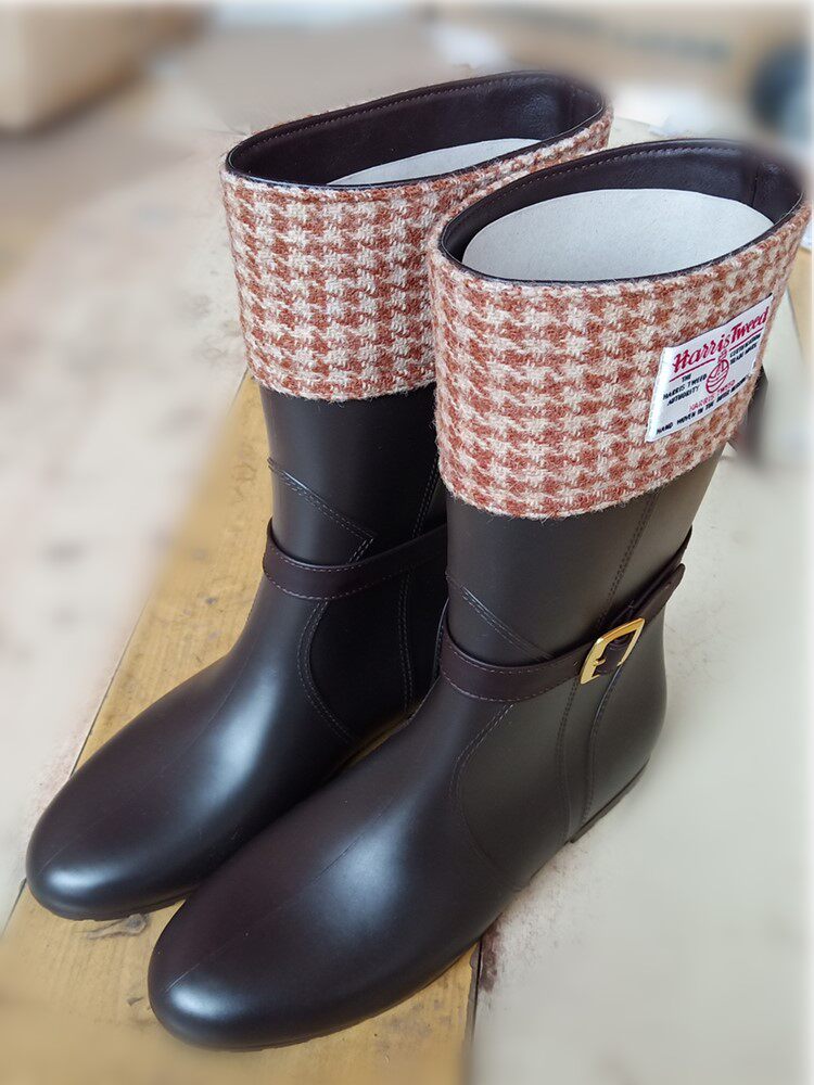 春季新款外贸日单时尚雨靴雨鞋搪塑修身马靴雨鞋