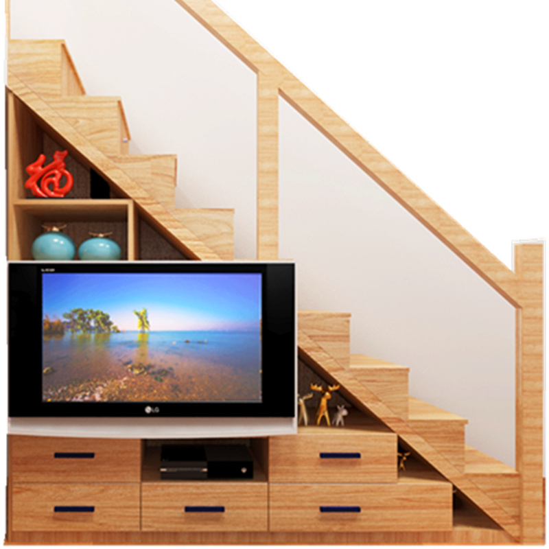 中家宅品新款楼梯电视柜组合小户户型家具创意定做整体楼梯