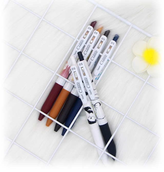 乐派lopet动物限定按动速干中性笔黑色学生新款中性笔