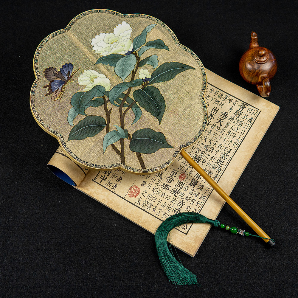 苏绣手工缂丝团扇宫廷风汉配饰古典故宫款花家工艺扇