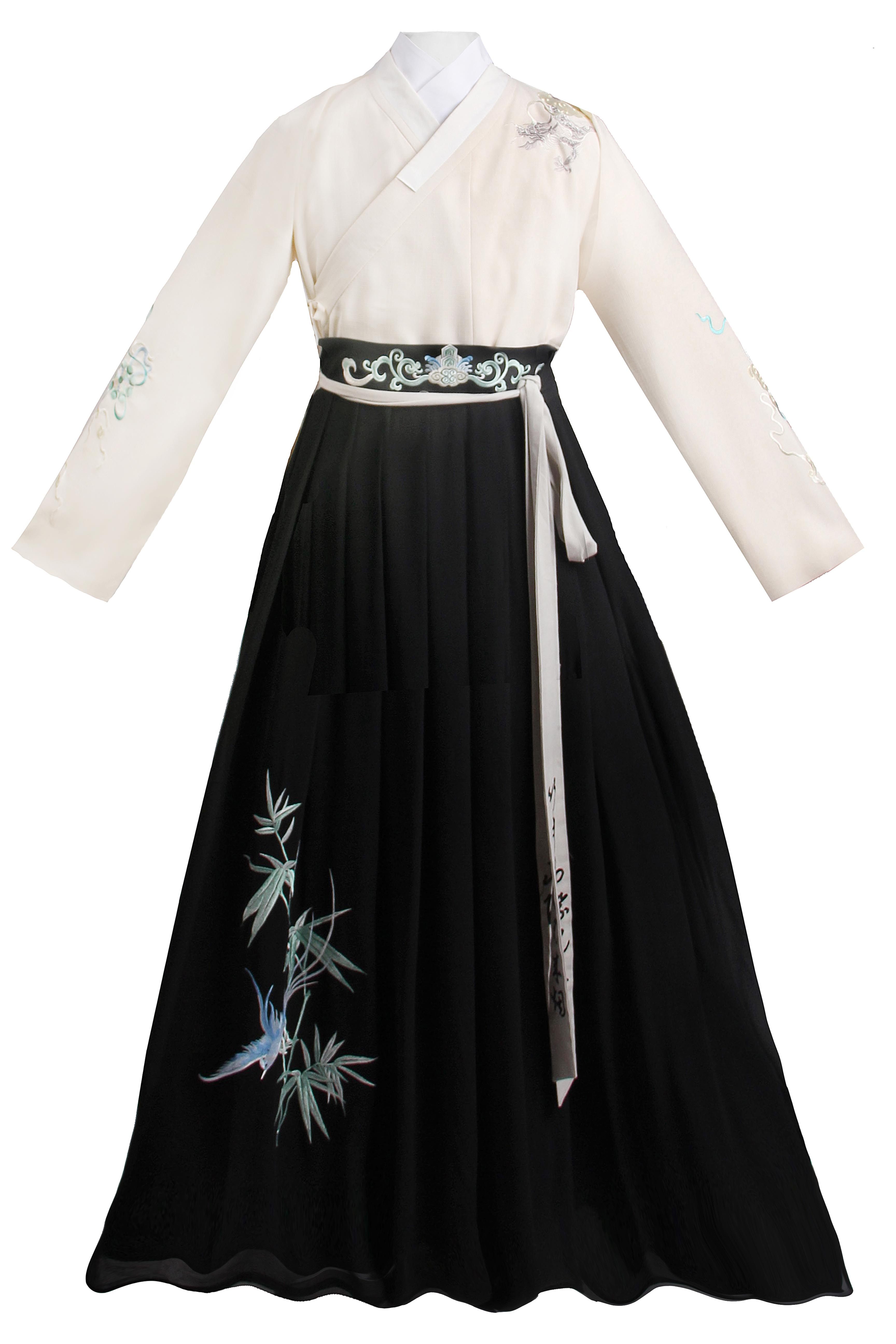 衔泥小筑汉服男行云流水日常秋冬冬装绣花窄袖交领衣裳汉服