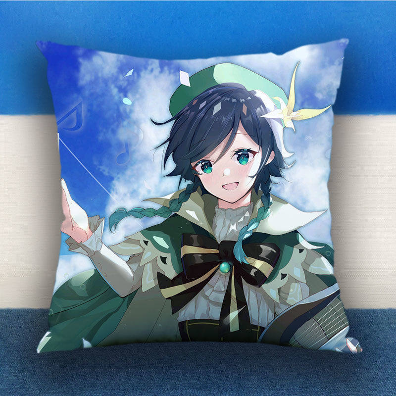 原神二次元定制枕头床头动漫温迪游戏枕芯方形靠垫