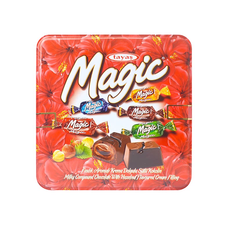 土耳其塔雅丝tayas榛子夹心巧克力700gmagic铁盒盒装送礼夹心巧克力
