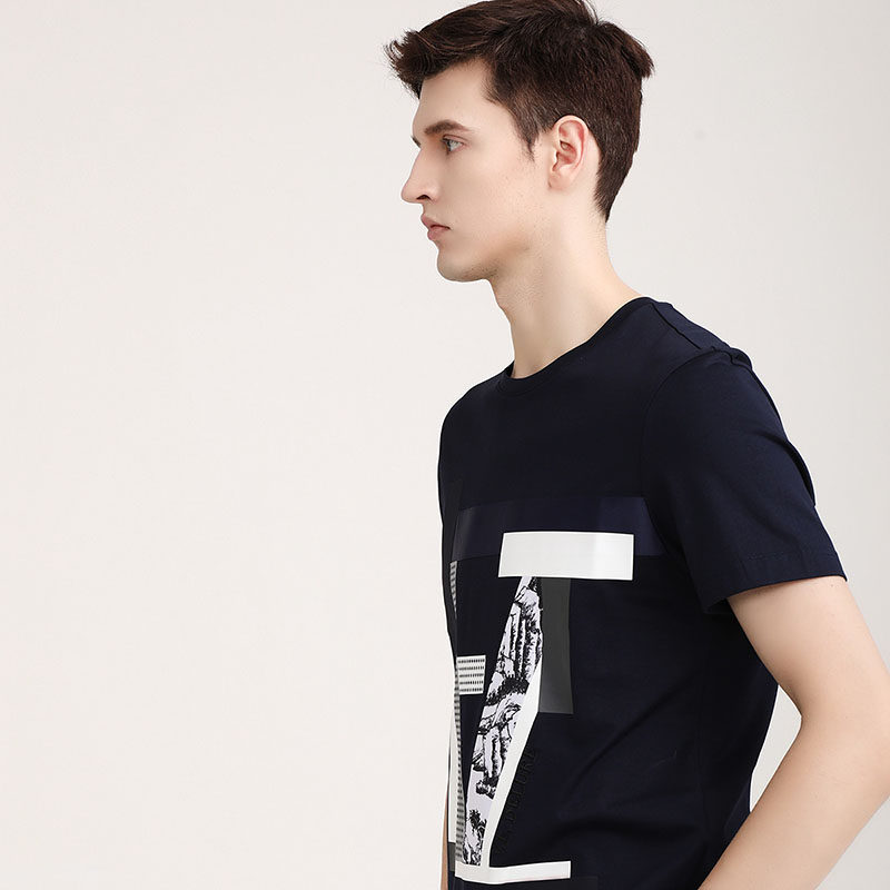 迪莱男装v.e.delure正品春夏新款舒适印花花时尚男士t恤