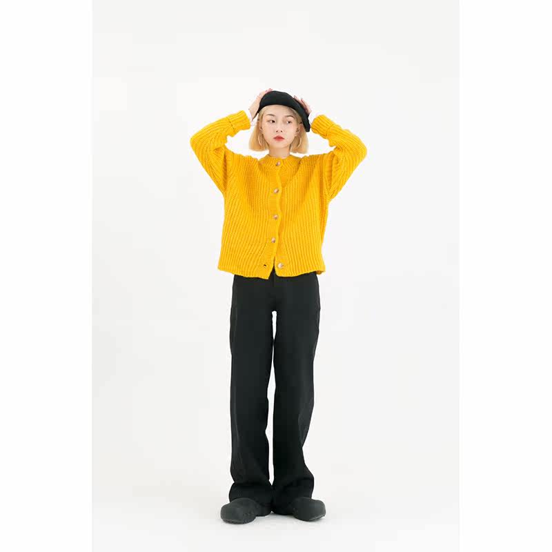 显瘦outsize不尺黑色牛仔裤直筒宽松高腰百搭拖地休闲裤