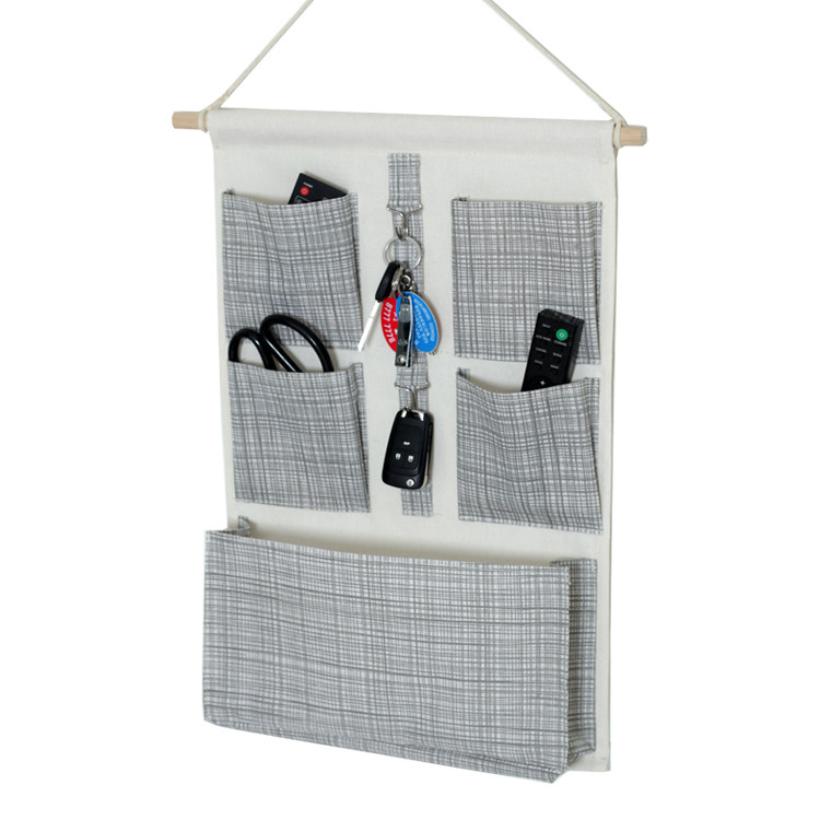 门后面的钥匙收纳袋挂袋 门口壁挂式布艺雨伞挂兜 门背后收纳神器