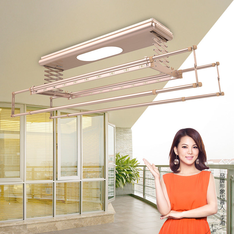 晒得乐 电动晾衣架自动升降遥控阳台智能家用伸缩凉衣杆铝晒被架