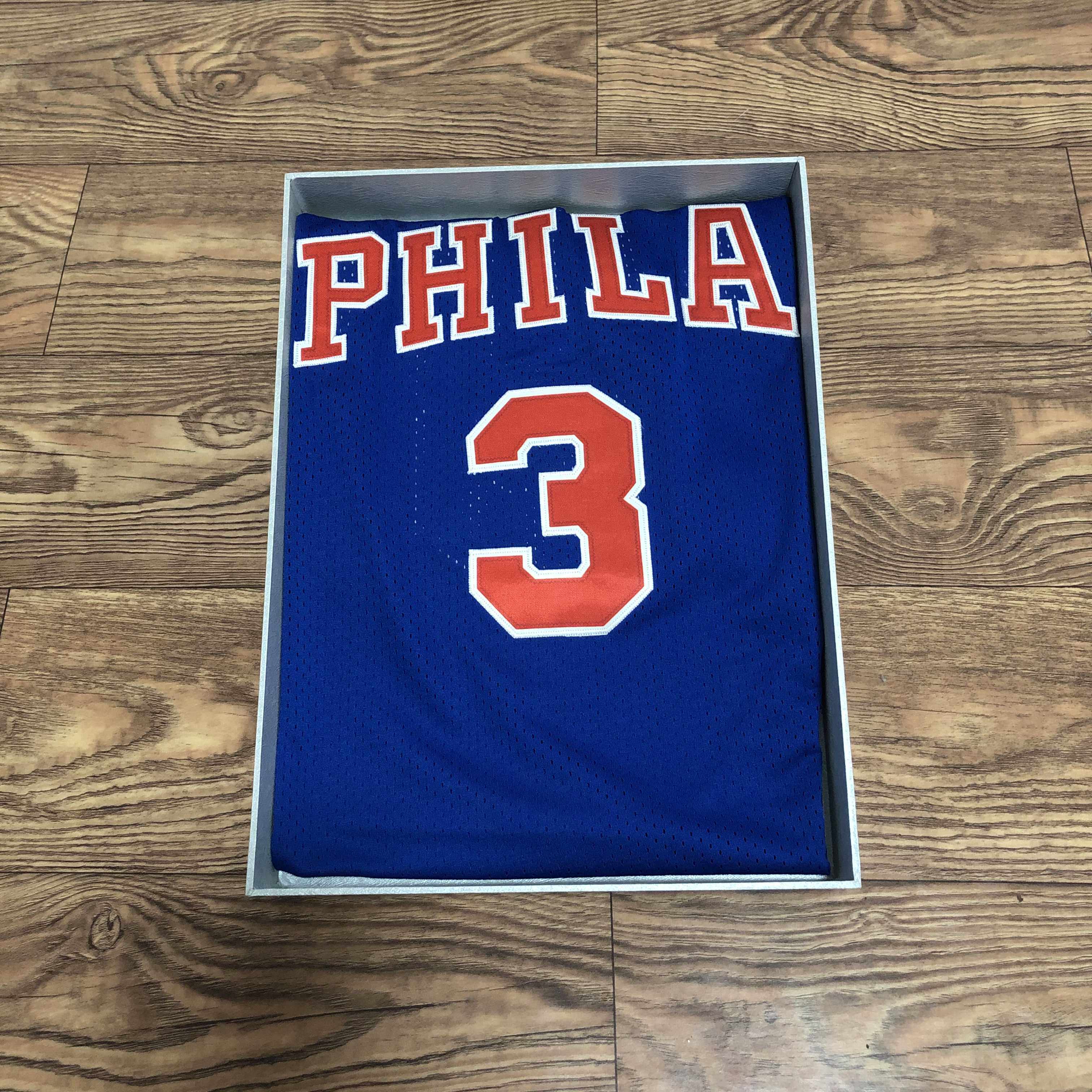 刺绣76人艾弗森球衣经典黑白白色10周年复古篮球篮球服