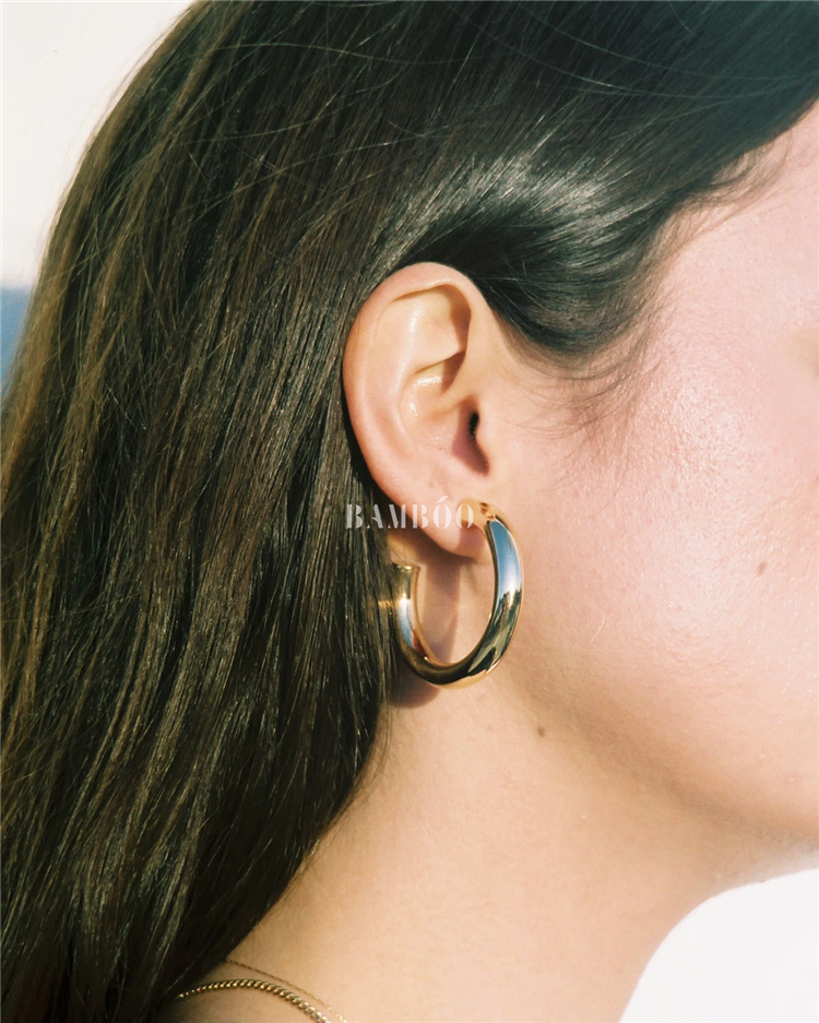 海外代购cloudhuntertaylorhoopsgoldplated空心穿孔耳环