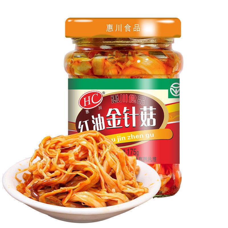 惠川红油金针菇下饭菜145g瓶装即食香辣小零食麻辣竹笋罐装咸菜
