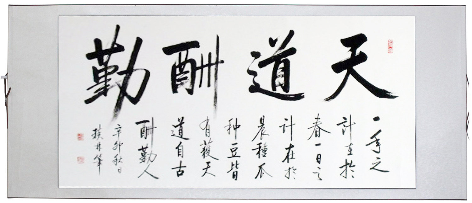 手写启功体瘦金体字画书法作品真迹天道酬勤办公室装饰书法