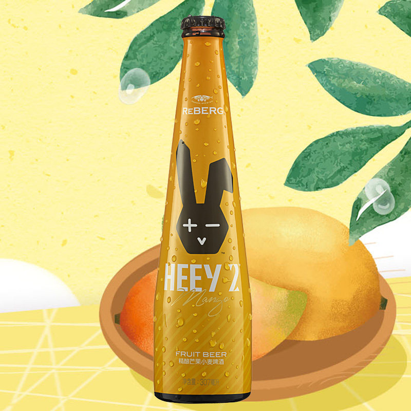 莱宝heey2黑色兔子果啤精酿芒果水果果汁小麦啤酒