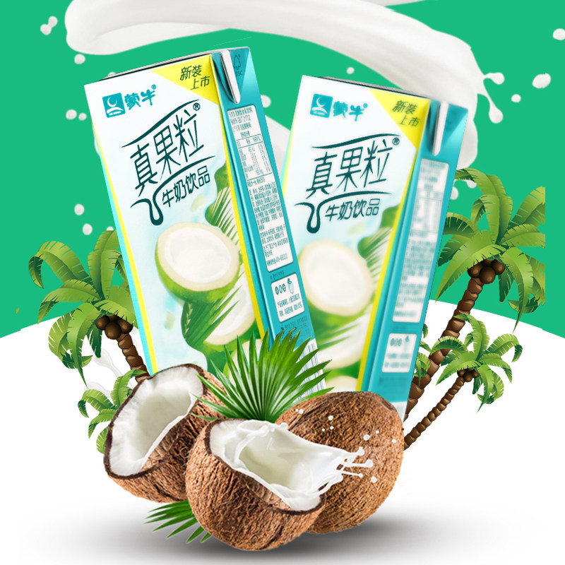 4月份生产蒙牛真果粒椰果果味250g12盒营养整箱酸奶