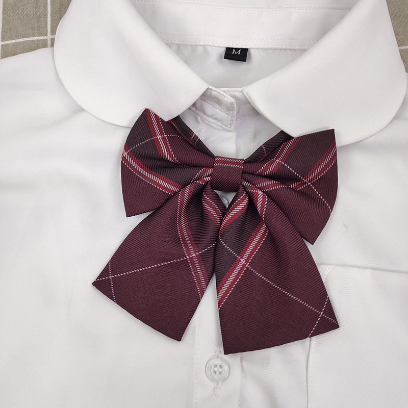 沙华小物jk领结制服配饰衬衫学生水手服领带配件红色平角格子领结