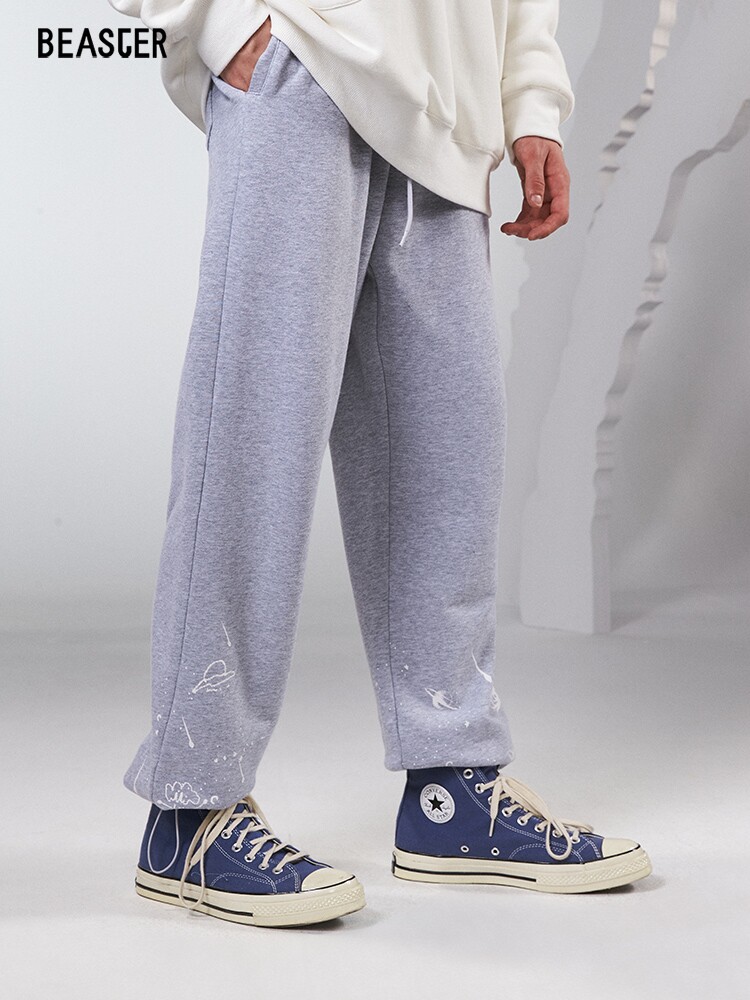 beaster官方小鬼联名休闲裤小恶魔明星同款宽松印花休闲裤