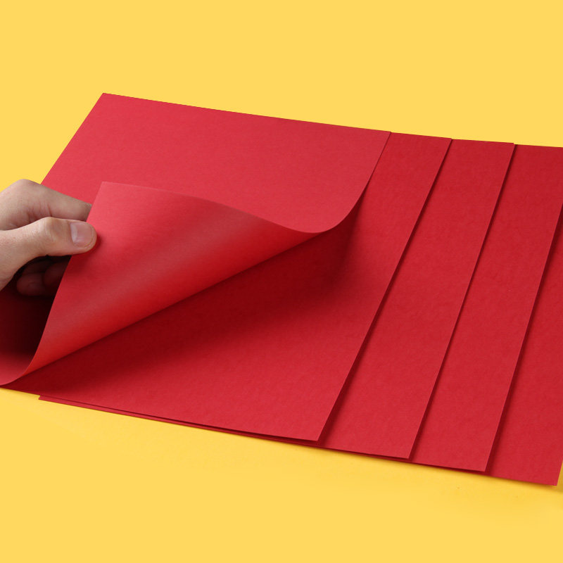 卡纸红色红红绘画贺卡纸圆形手工diy加厚230g卡纸