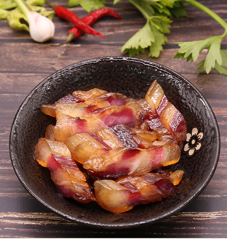 远顺周记广式腊味酱香豉味无皮五花腊肉散装腊