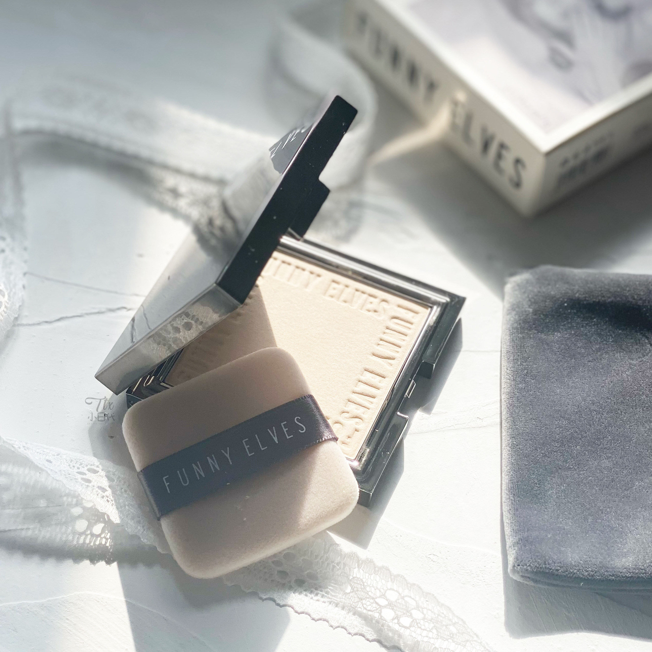 粉饼磨皮控油饼子funnyelves柔焦fe感光持久粉饼